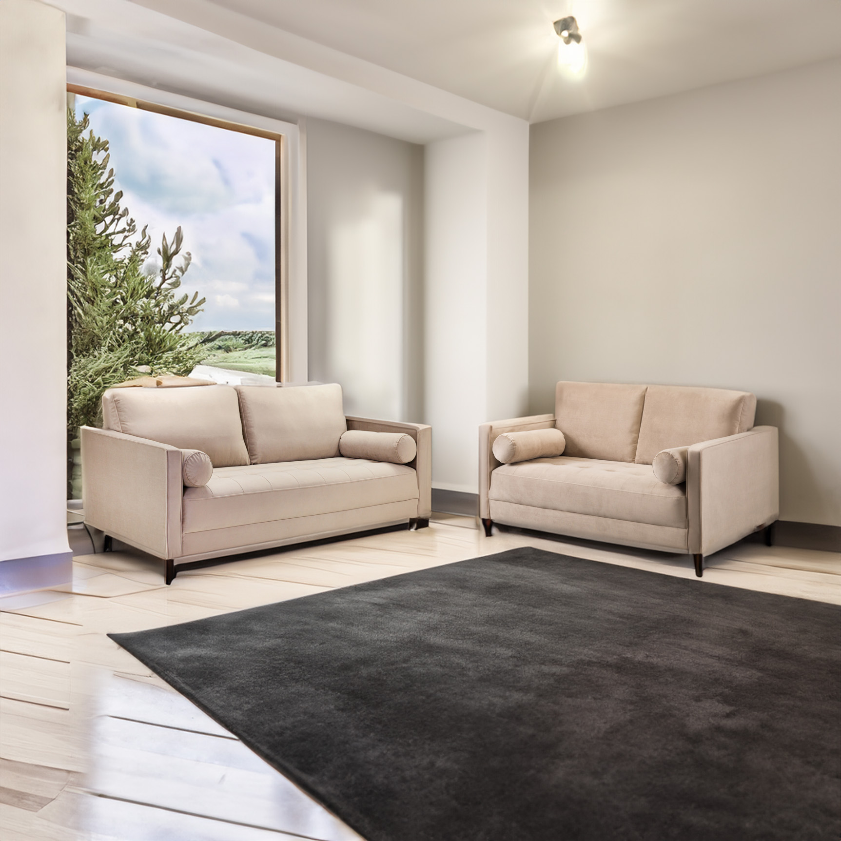 Harper Sofa Plush Beige 32 Set square background1)