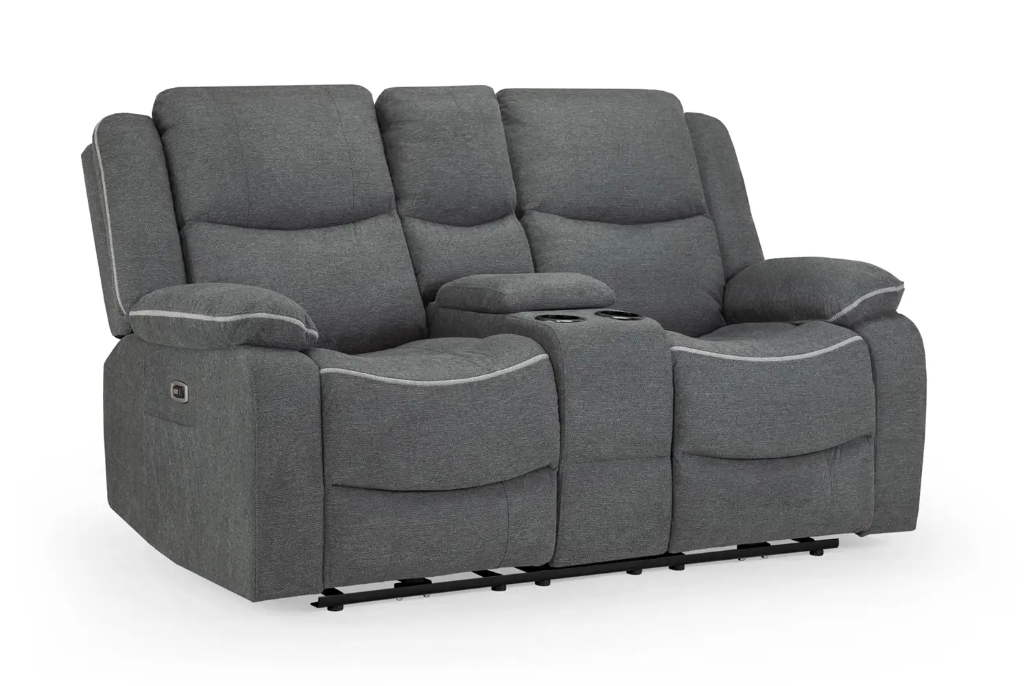 Harald Electric Recliner Sofa Fabric Grey 2 Seater